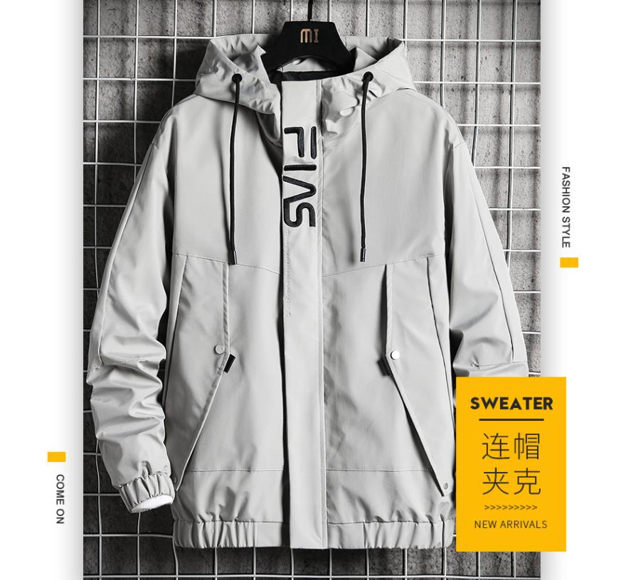 2023春秋季连帽夹克男士潮牌青年工装冲